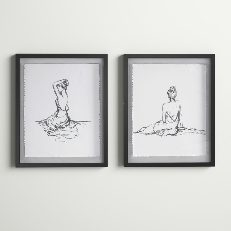 Large Original Drawing, Female Figure Sketch, Woman Painting, Feminine Art, China Ink Painting, popular Large Nudeart Wall Decor, Bedroom Wall Art